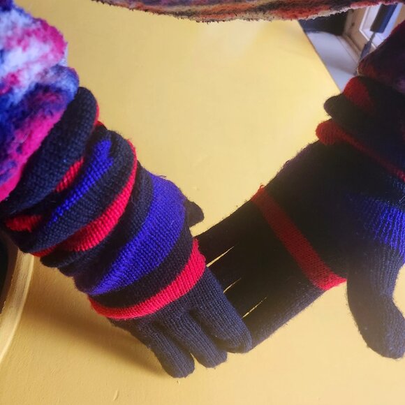 Vintage✨Rare 🛍️ Classic 🎁 Adrienne Vittadini 🎁 long, wool + acrylic gloves - Picture 3 of 7